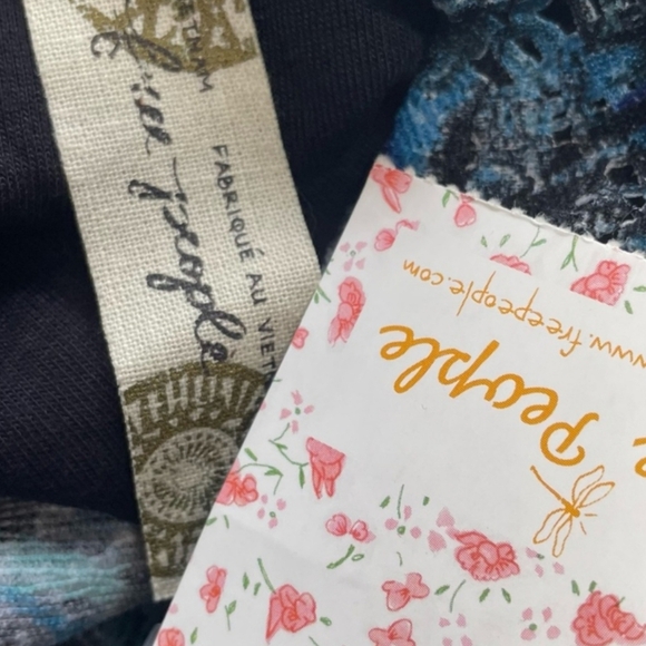 NWT Free People Everything Nice Cap Sleeve Mini Dress Midnight Blue Size 12 - Picture 6 of 10